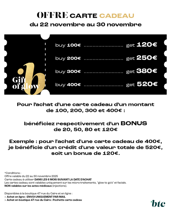 BTC gift card 🖤 Black week special du 22 au 30 novembre 🖤